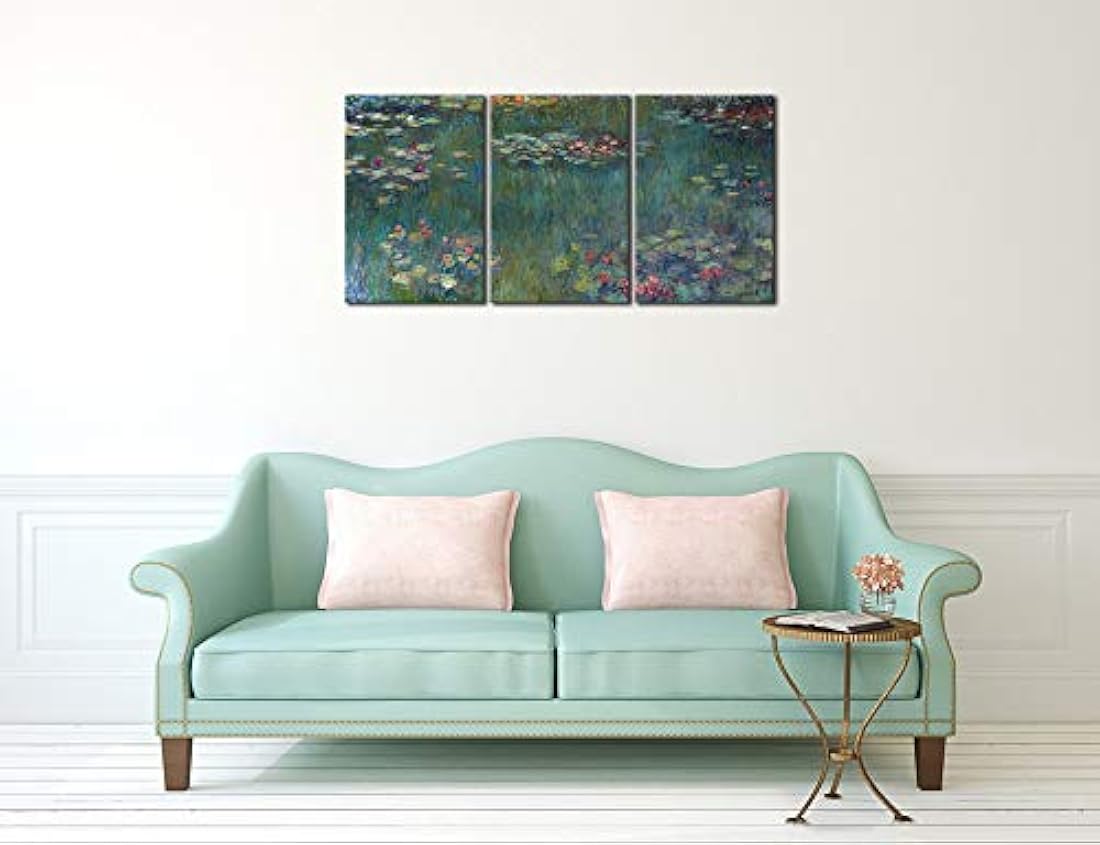 Wieco Art - Lienzo con diseño de lirios de agua, al óleo