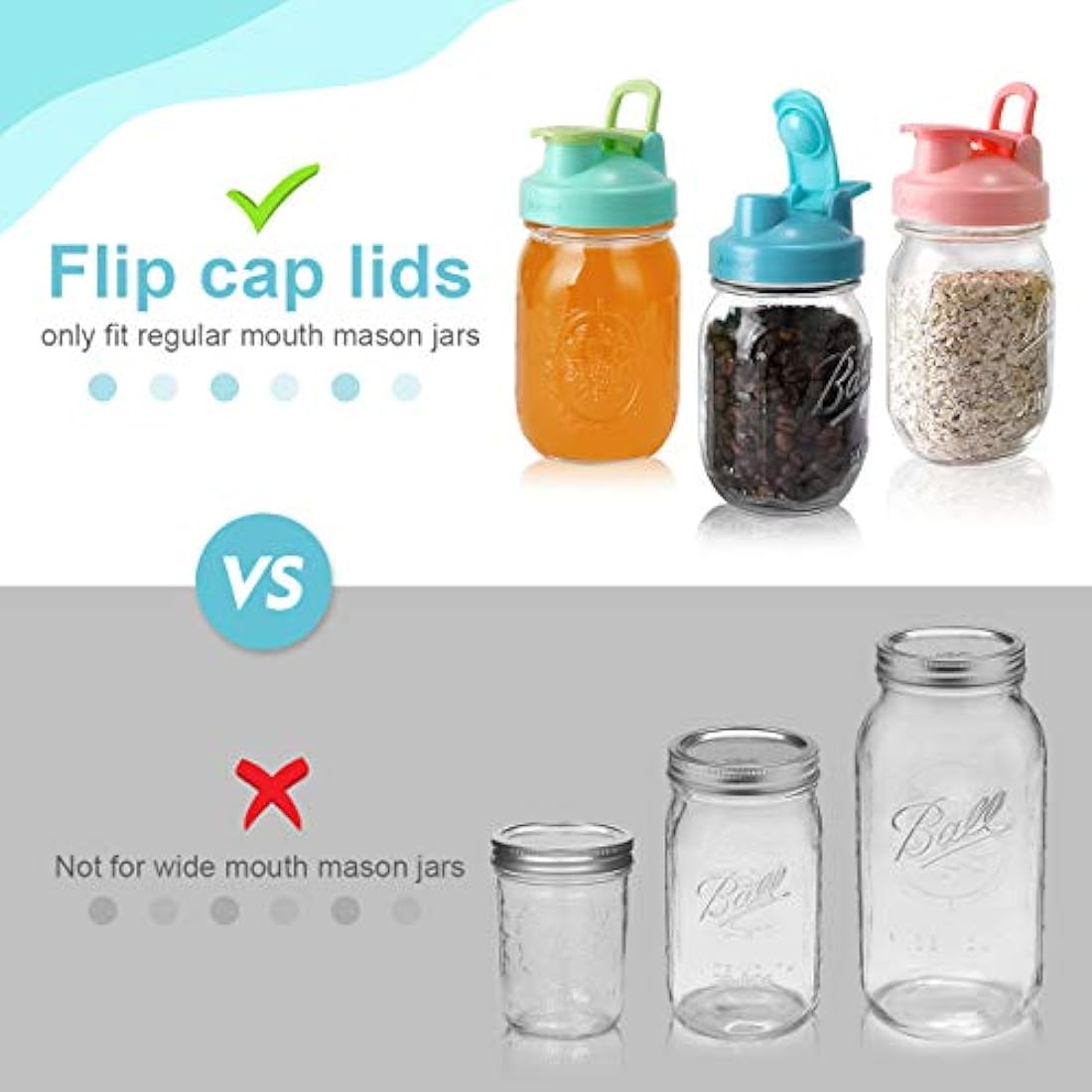 Tapa abatible con sello a prueba de fugas para frascos