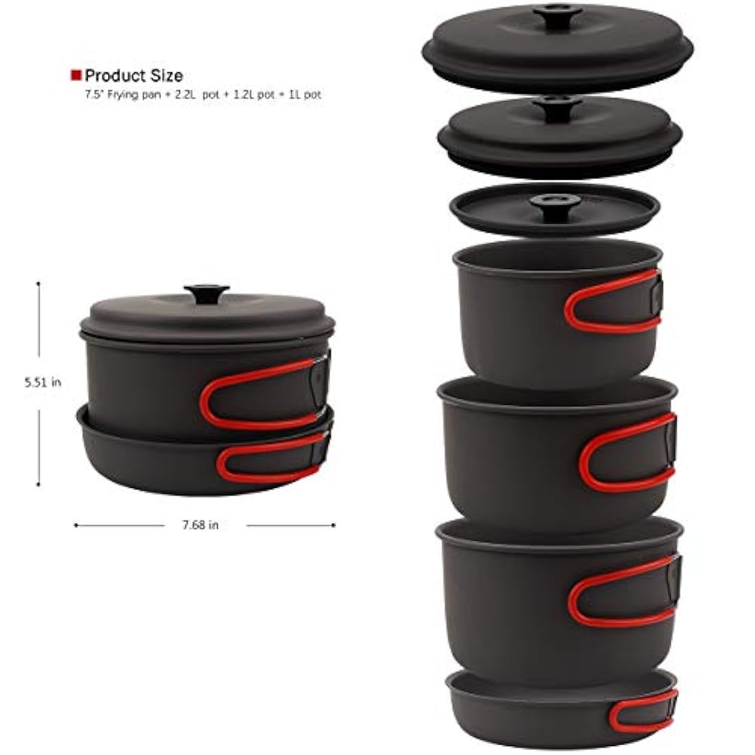 Juego de ollas y sartenes para acampada y acampada