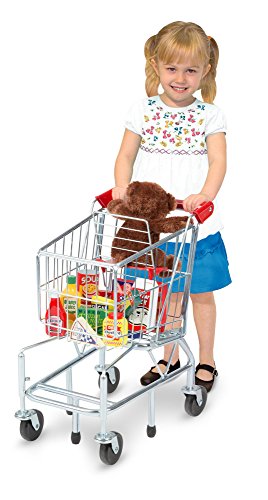 Carrito de compras con marco de metal resistente