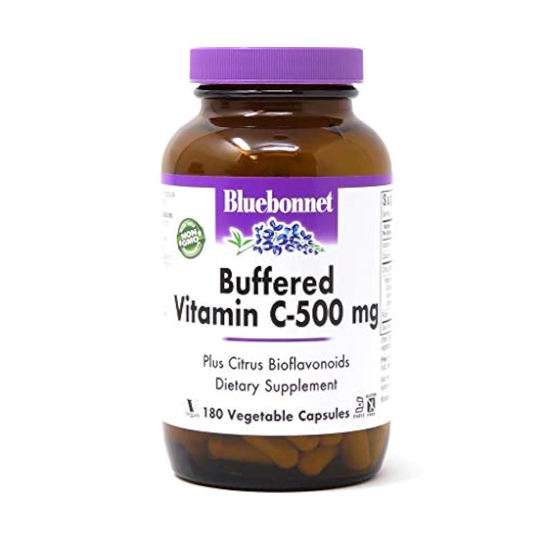 Bluebonnet Nutrition C500 mg cápsulas vegetales de vitamina búfer, Acorbato de calcio amortiguado, para salud inmune, sin soja, sin gluten, sin OMG, Kosher, sin lácteos, vegano, 180 cápsulas vegetales