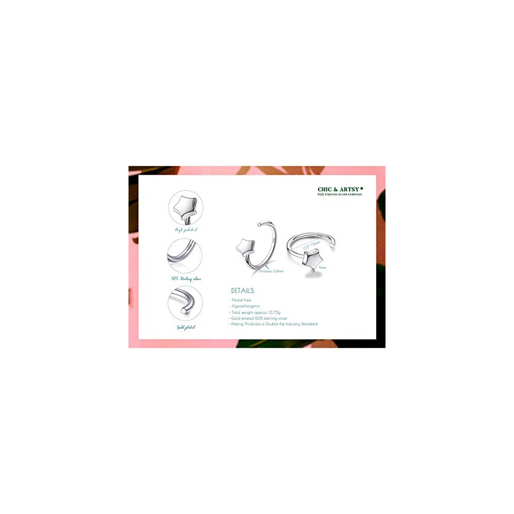 Aretes de aro de plata ley con forma de bola para mujer