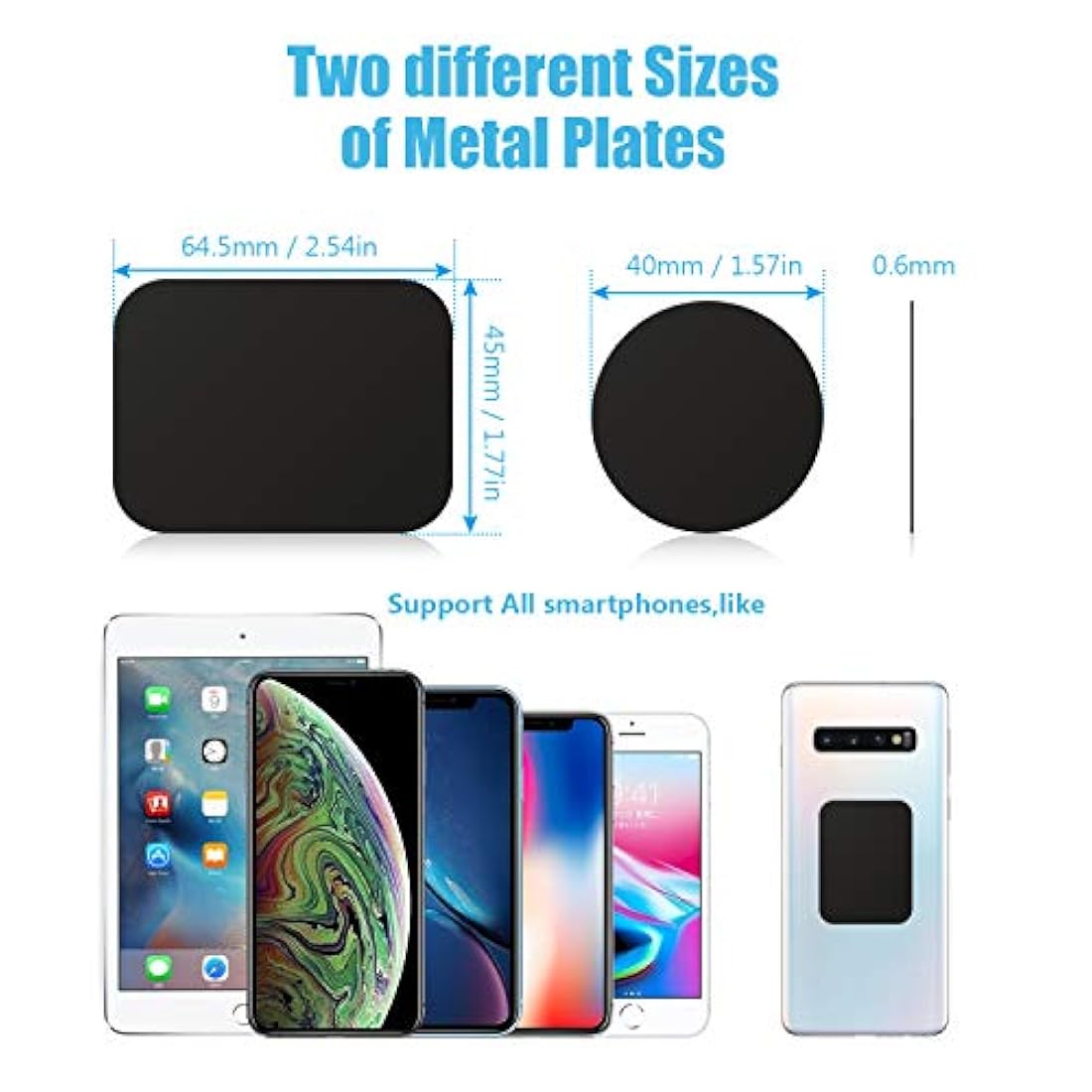 Placas magneticas de metal WizGear para fijar soportes