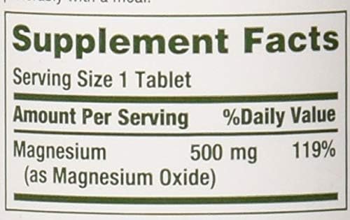 Tabletas de Magnesio 500 mg de Nature's Bounty, 100 unidades