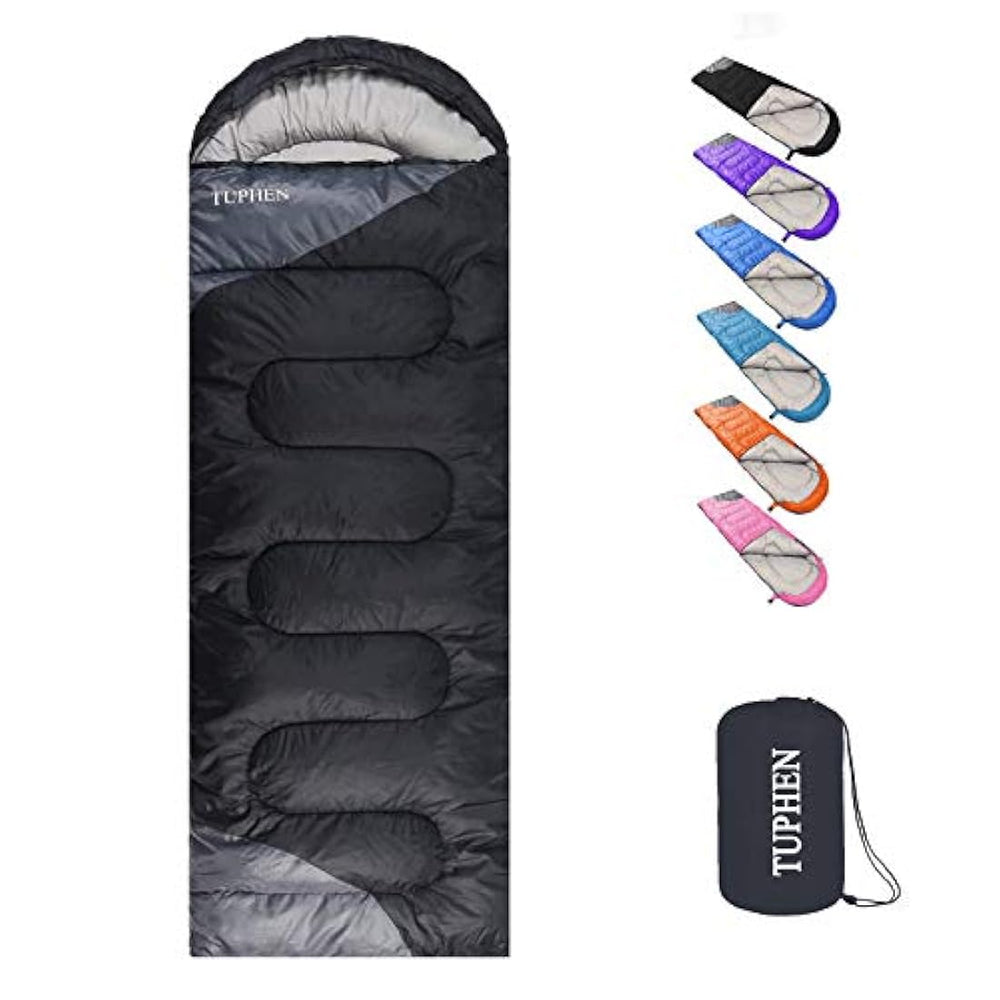 Bolsa de dormir para camping impermeable/Negro y gris.TUPHEN