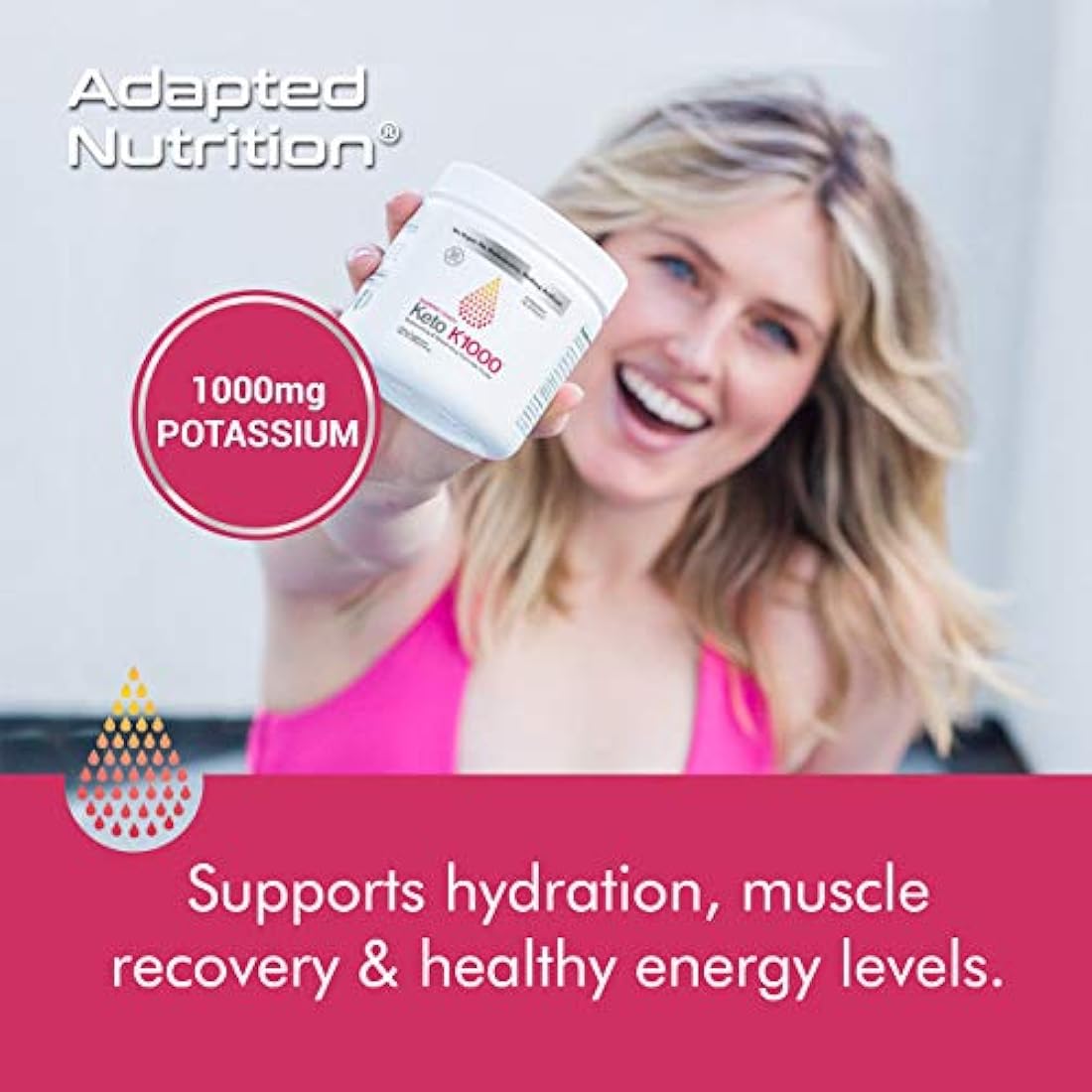 Keto K1000 Electrolyte Powder | Potenciar la energía y batir calambres de piernas | sin maltodextrina o azúcar | sin ingredientes de China | Amazing Raspberry Lemon | 50 porciones