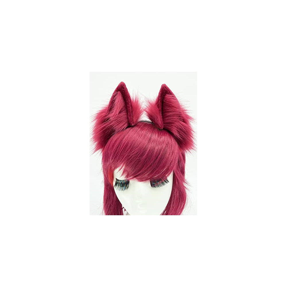 Disfraces de Diadema de orejas de lobo rojo talla única