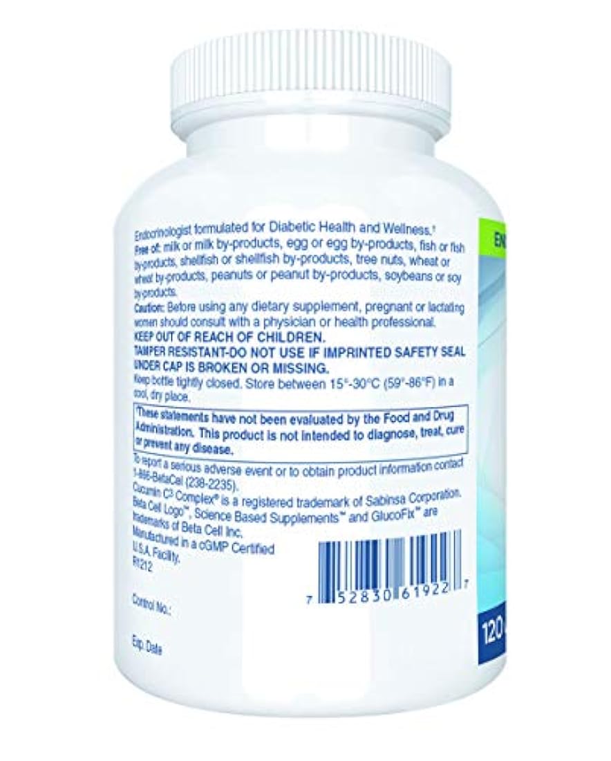 GLUCOFIX: Suplemento apoyo azúcar en sangre - 120 cápsulas