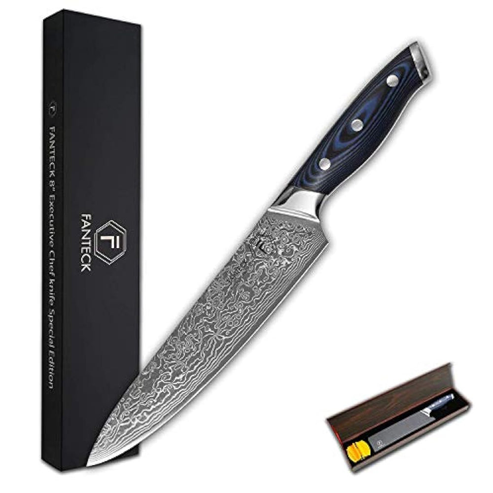 FANTECK cuchillo de chef de 8 pulgadas Damasco Chef cuchillo