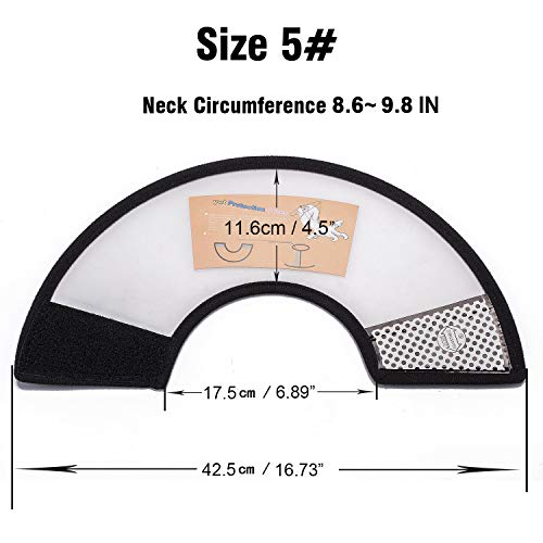 COLLAR de recuperación ajustable para mascotas, cono en forma de E, para gatos, cachorros, conejos, collar protector de plástico Elizabeth para curación de heridas, práctica cubierta de cuello, tamaño mediano 5#
