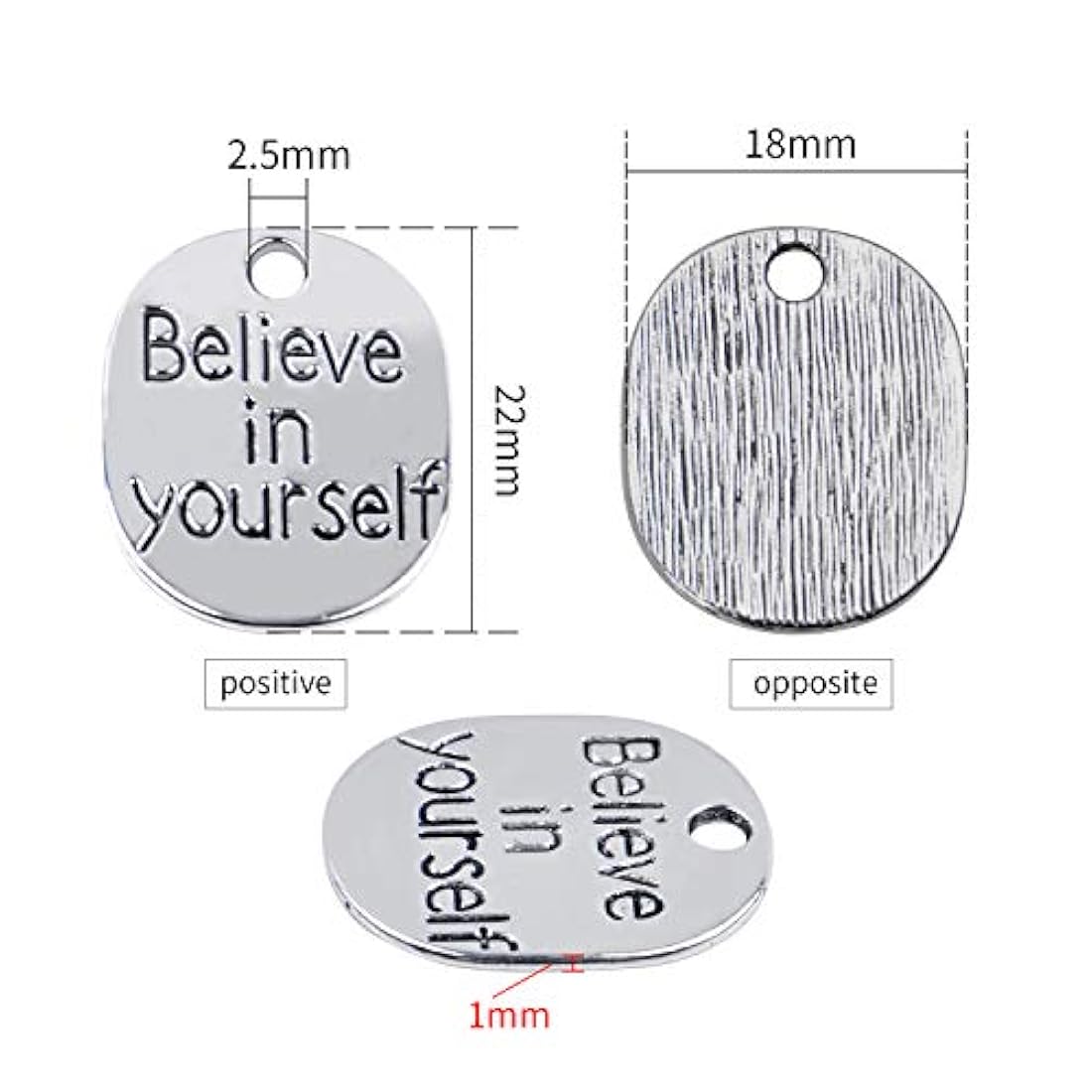 Dijes y Medallas Colgante de palabras inspiradoras, 30 pcs