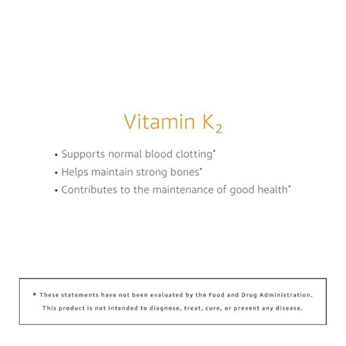 Amazon Elements Vitamina K2, cápsulas de 0.0000035 oz, 65 cápsulas