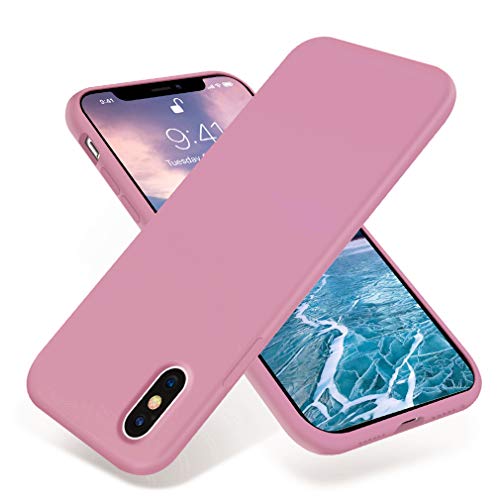 OTOFLY Funda de goma de gel de silicona líquida a prueba de golpes para iPhone Xs/iPhone X, antiarañazos y huellas dactilares, compatible con iPhone X/iPhone Xs de 5.8 pulgadas (2018), morado lila