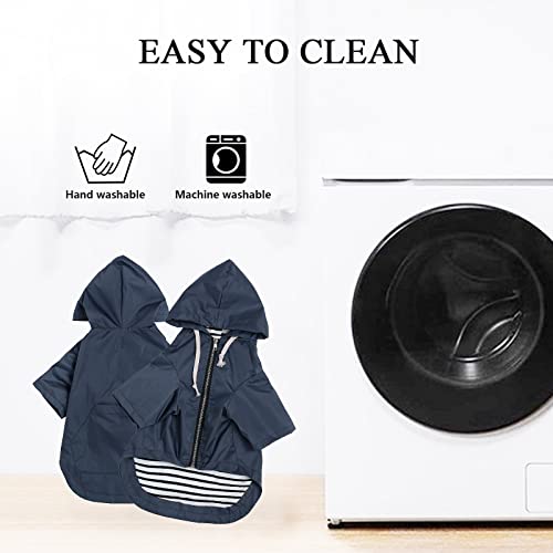 Chubasquero con cremallera para perro con capucha