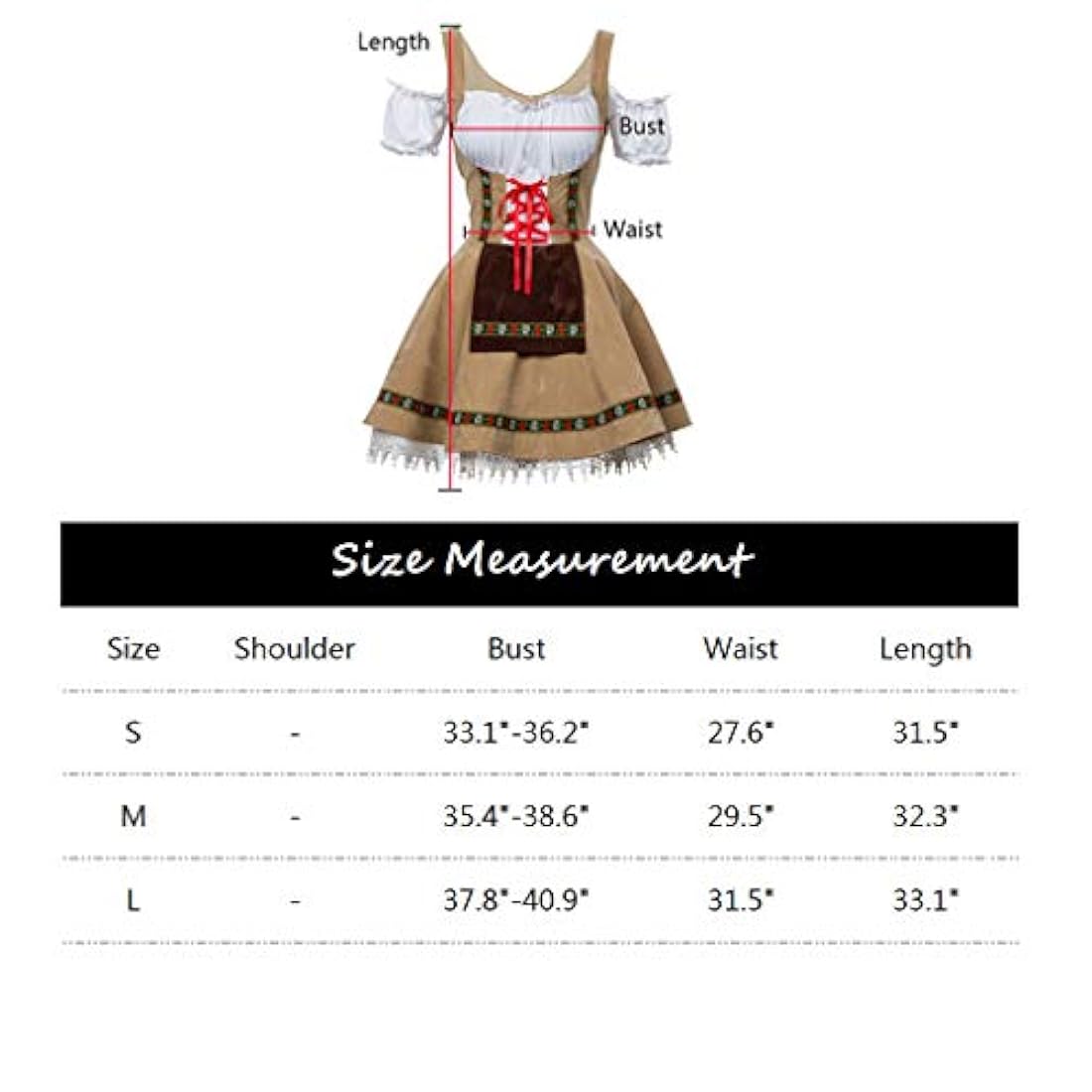 Disfraces - Disfraz de Oktoberfest para mujer, terciopelo