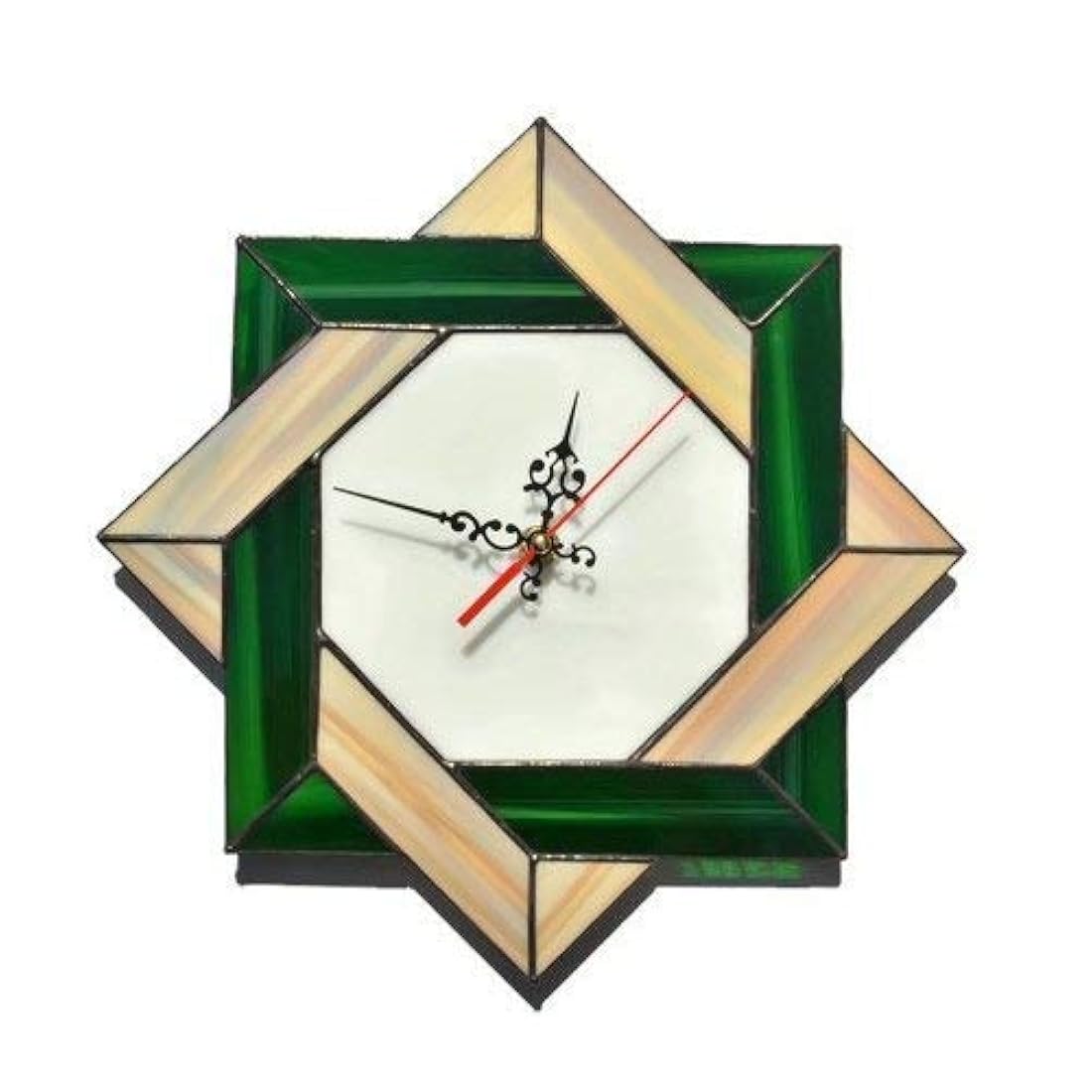 Reloj de pared decorativo nudo celta verde marrón.