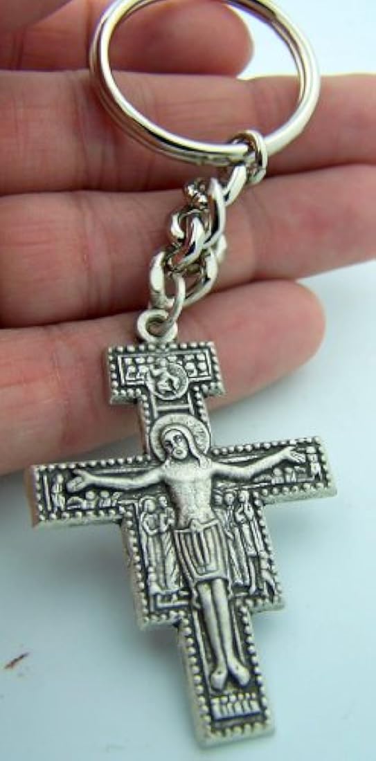 Cadena de plata tono la Cruz Crucifijo de San Francisco