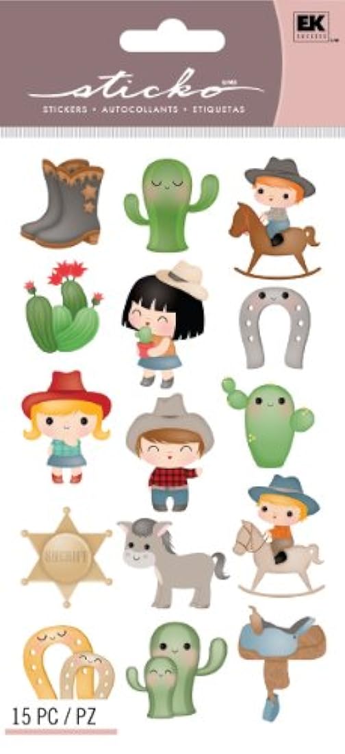 EK Success Pegatinas decorativas Sticko, Cuties de vaquero
