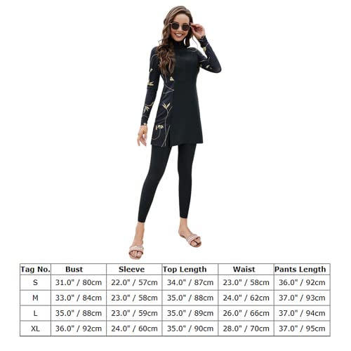 IMEKIS Trajes de baño musulmanes para mujer, modestos burkini, islámicos, de manga larga, cubierta completa, leggings de natación, trajes de baño