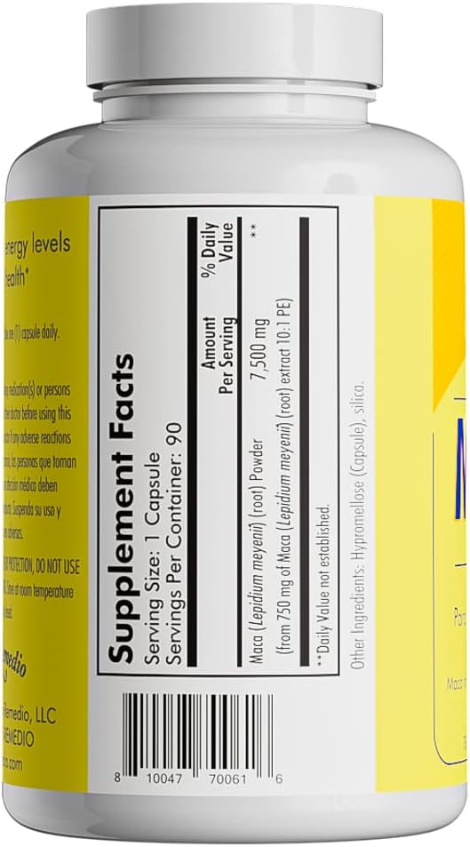 Santo Remedio Maca Suplemento Energía 750mg 90caps