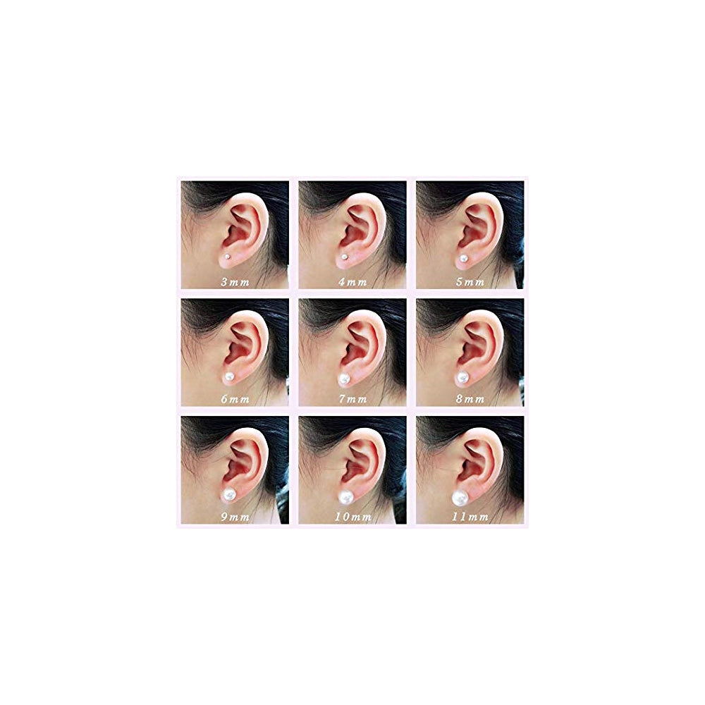 Aretes de perlas de agua dulce con botón blanco y plata