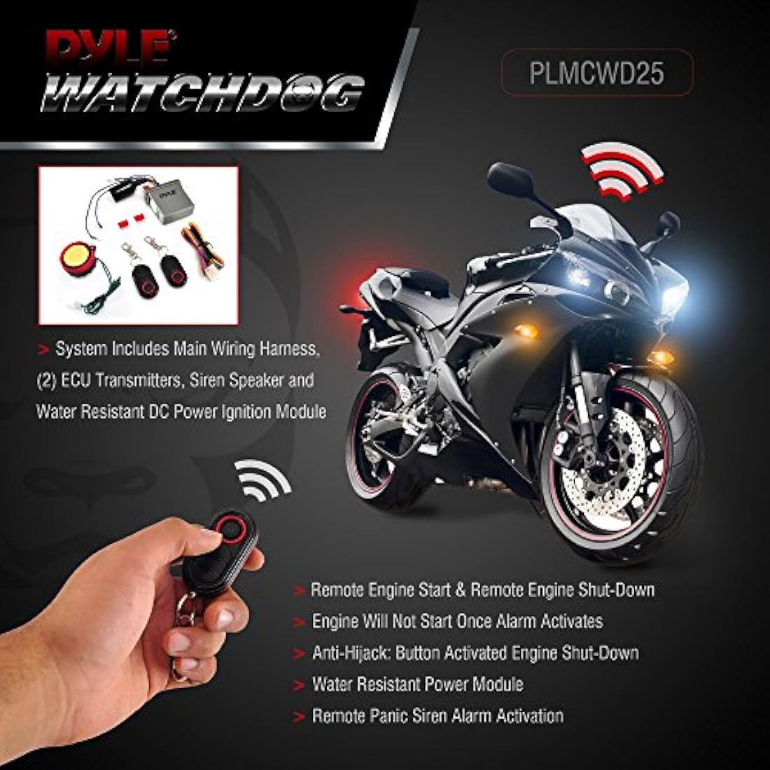 Alarma para motocicleta PYLE PLMCWD25