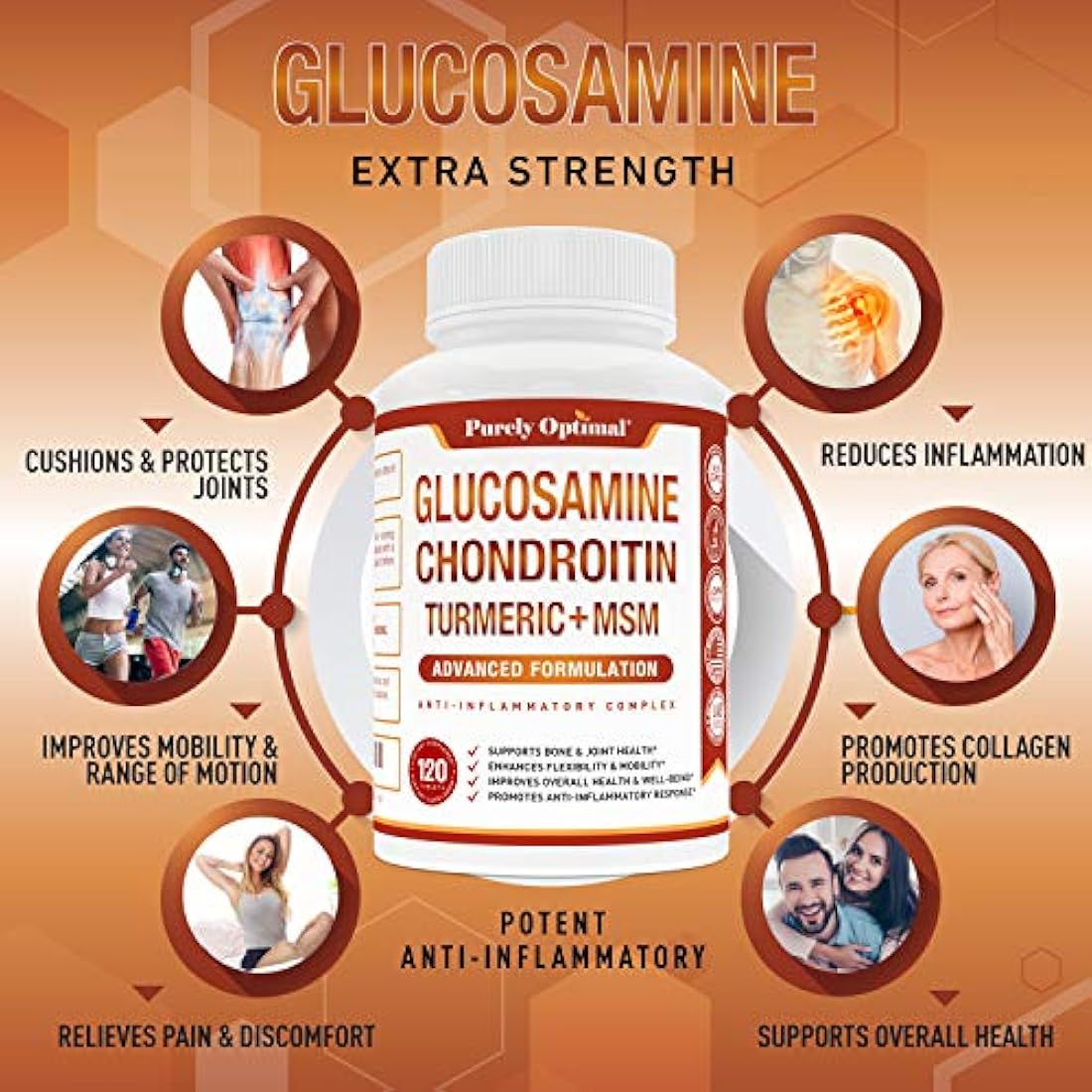 Glucosamina Premium Chondroitin MSM Suplemento tabletas con cúrcuma y Boswellia – Max Fuerza Alivio del Dolor en las articulaciones y lubricación, antiinflamatorio – Glucosamina Sulfato Suplemento en las articulaciones para hombres y mujeres