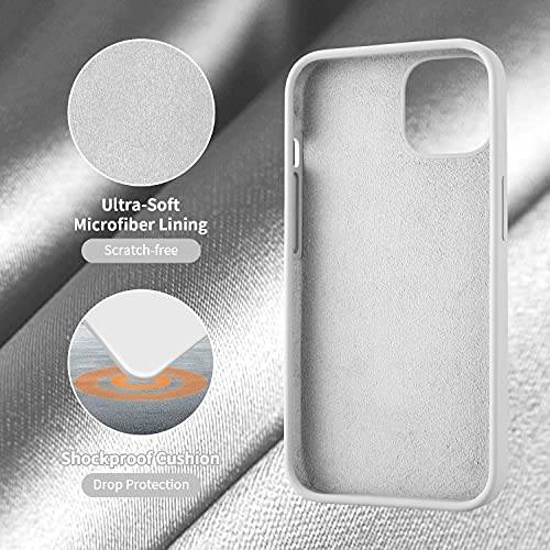 Cordking - Funda para iPhone 13, ultradelgada, de silicona, funda protectora a prueba de golpes con forro de microfibra antiarañazos, 6.1 pulgadas, blanco