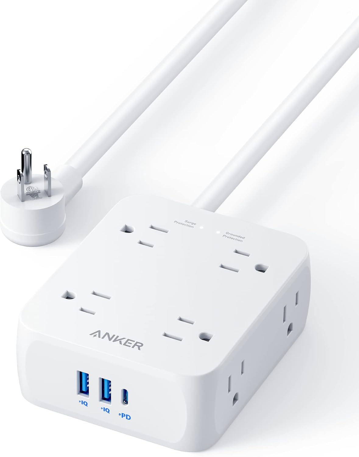 Anker Regleta de alimentación con puertos USB, 5 pies, protector