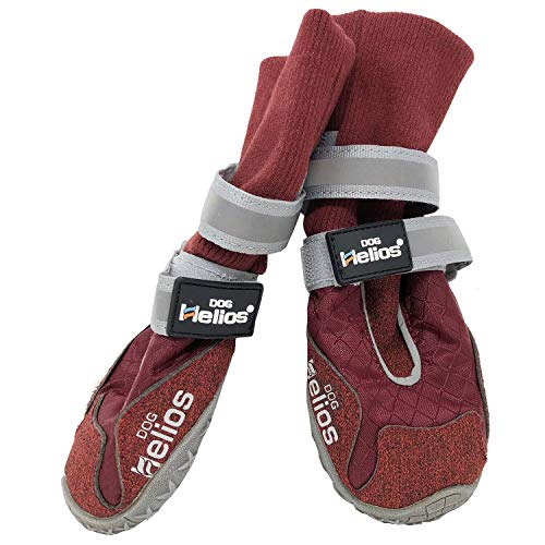 Dog Helios Traverse' - Botas para perro de alta calidad con agarre para exteriores, talla XS, color rojo