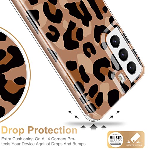 ESDOT Funda para Samsung Galaxy S22 Plus, grado militar, prueba de caída de 21 pies, resistente con diseños de moda para mujeres y niñas, funda protectora para Galaxy S22+ Plus 6.6 pulgadas, estampado guepardo hermoso