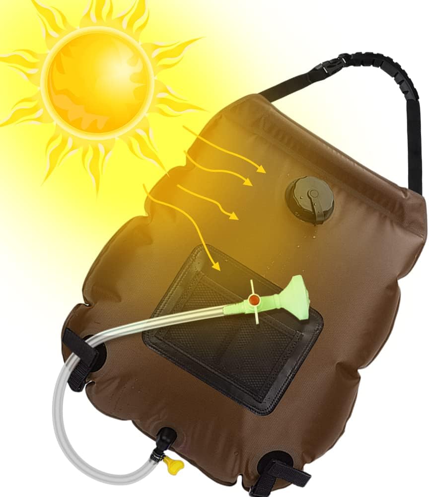 Bolsa de Ducha Solar Portátil con Manguera y Cabezal Desmontable