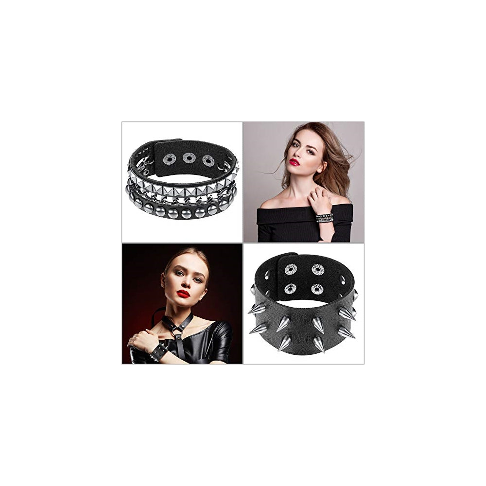 Pulseras y tobilleras Punk - 6 piezas