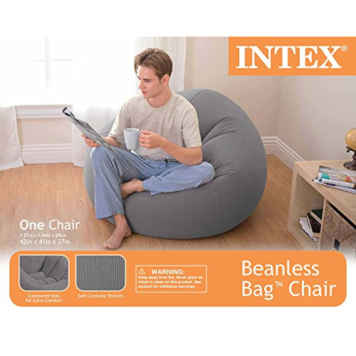 Silla inflable Intex Beanless Bag, 42 '' X 41 '' X 27, Beige