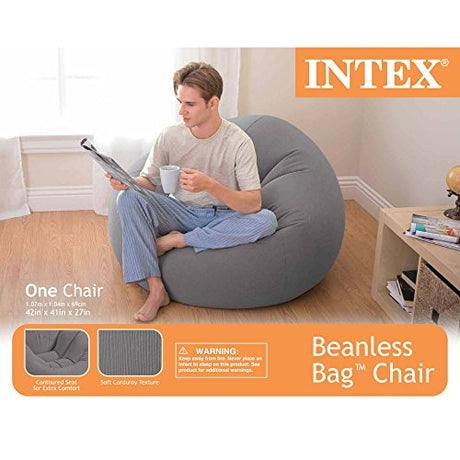 Silla inflable Intex Beanless Bag, 42 '' X 41 '' X 27, Beige