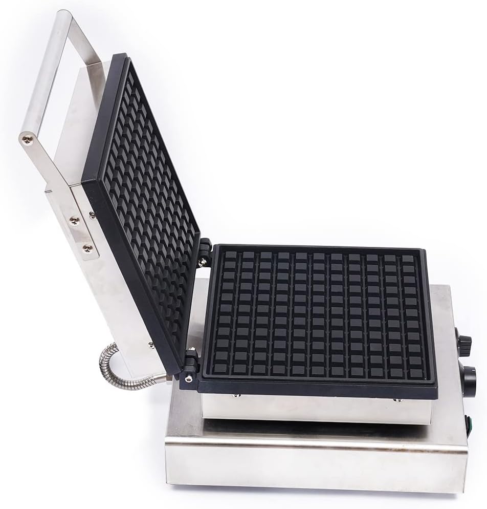 Máquina de Waffles Comercial, 110V, Antiadherente, Control T°