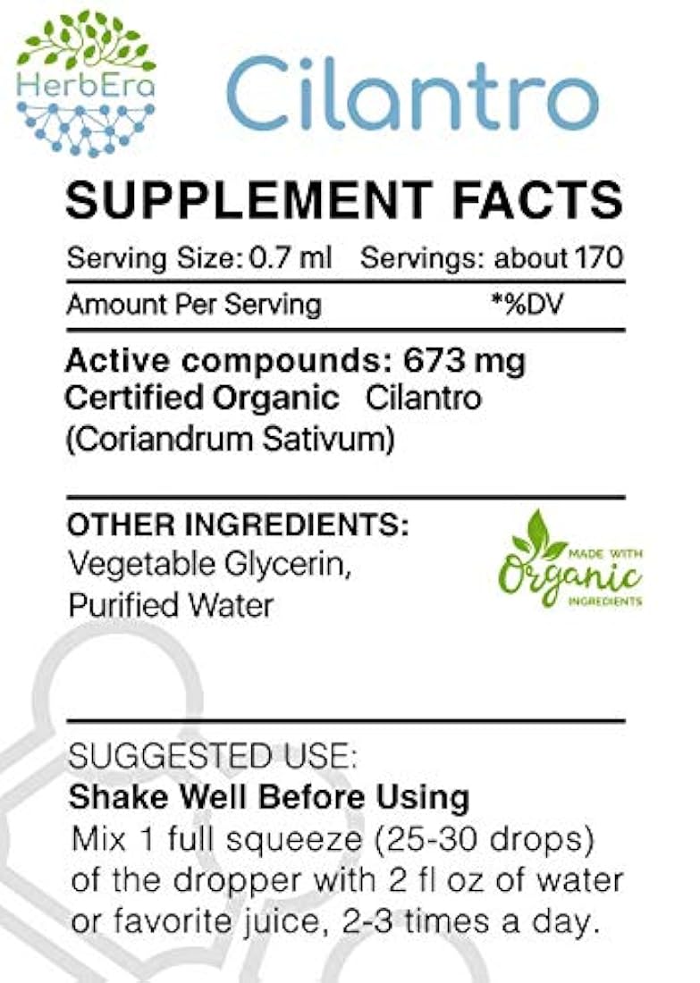 Cilantro alcohol-free Extracto Tintura de hierbas