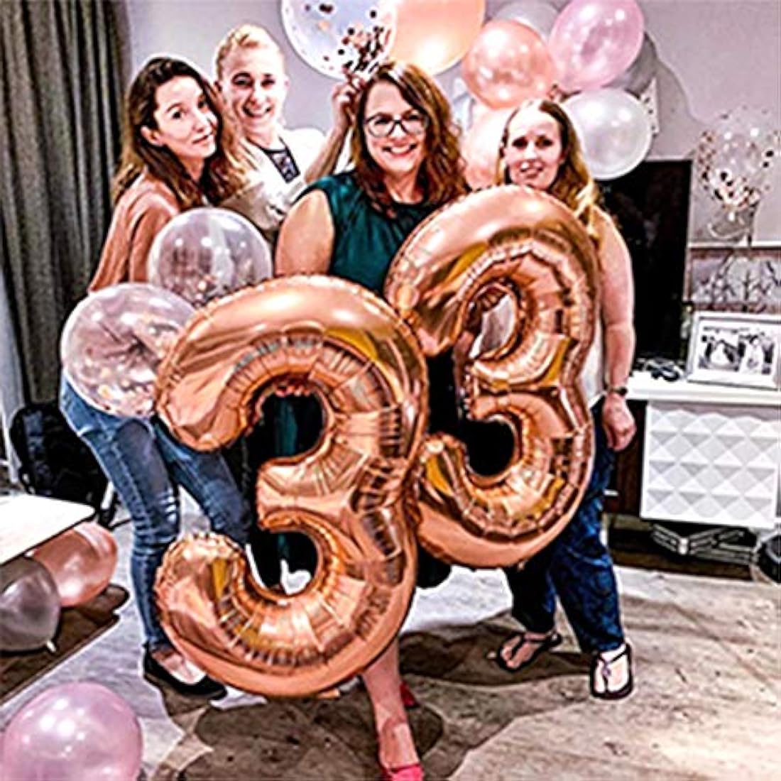 Globos gigantes de 40 pulgadas con número 33 para cumpleaños