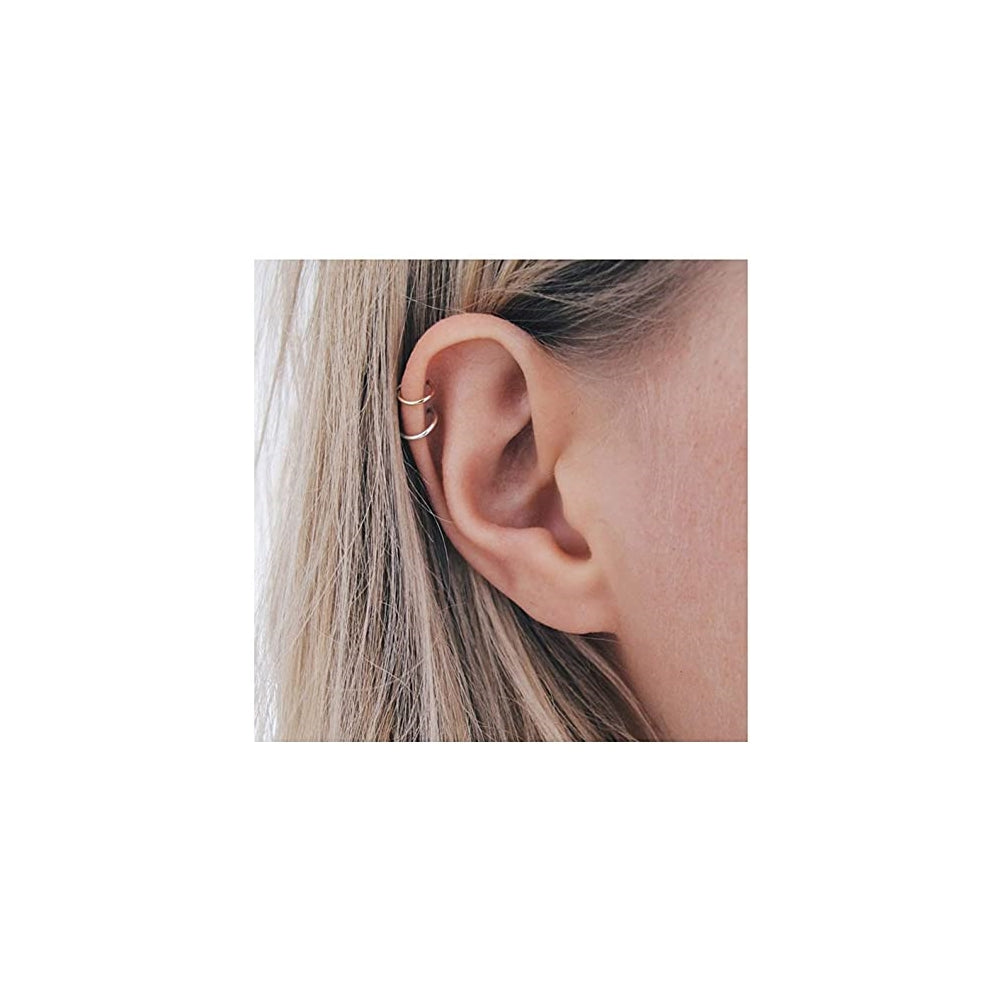 Aretes de plata para orejas simples sin perforación