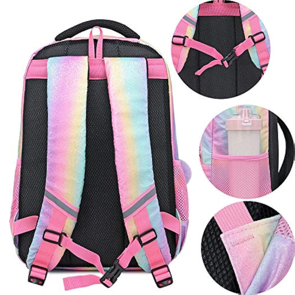 Mochila escolar con diseño de unicornio y bolsa de almuerzo