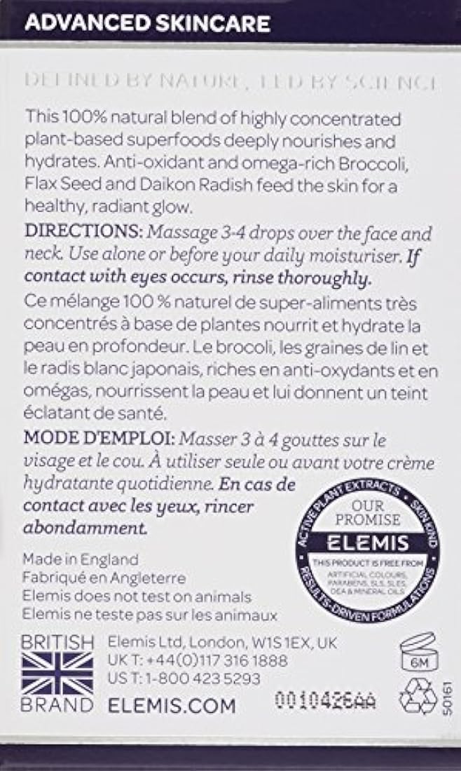 ELEMIS Superfood Aceite facial nutritivo para la cara