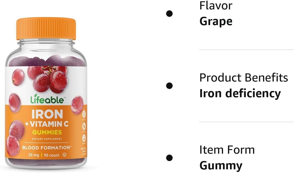 Suplemento Gomitas de hierro con vitamina C – 20 mg 90 und