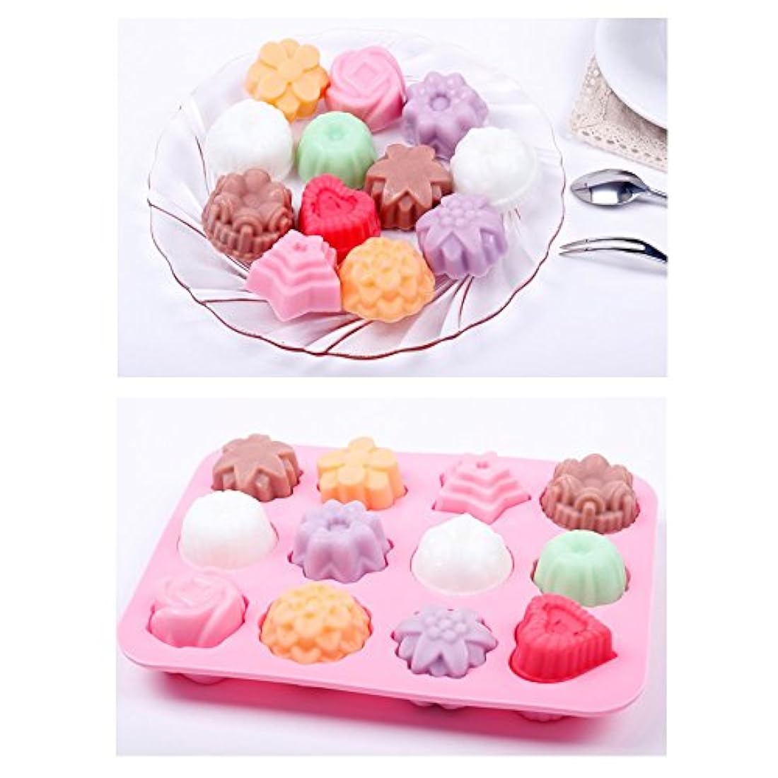 HomEdge Moldes de silicona para hornear set de 3