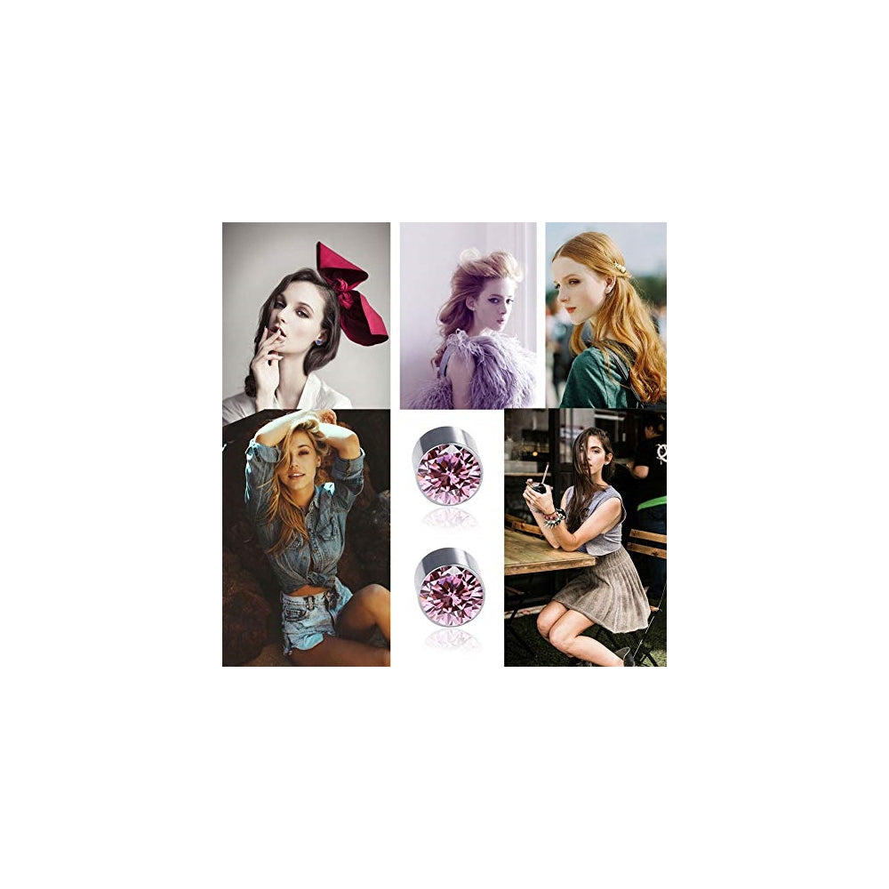 Aretes con clip magnético diseño de cristales y flores