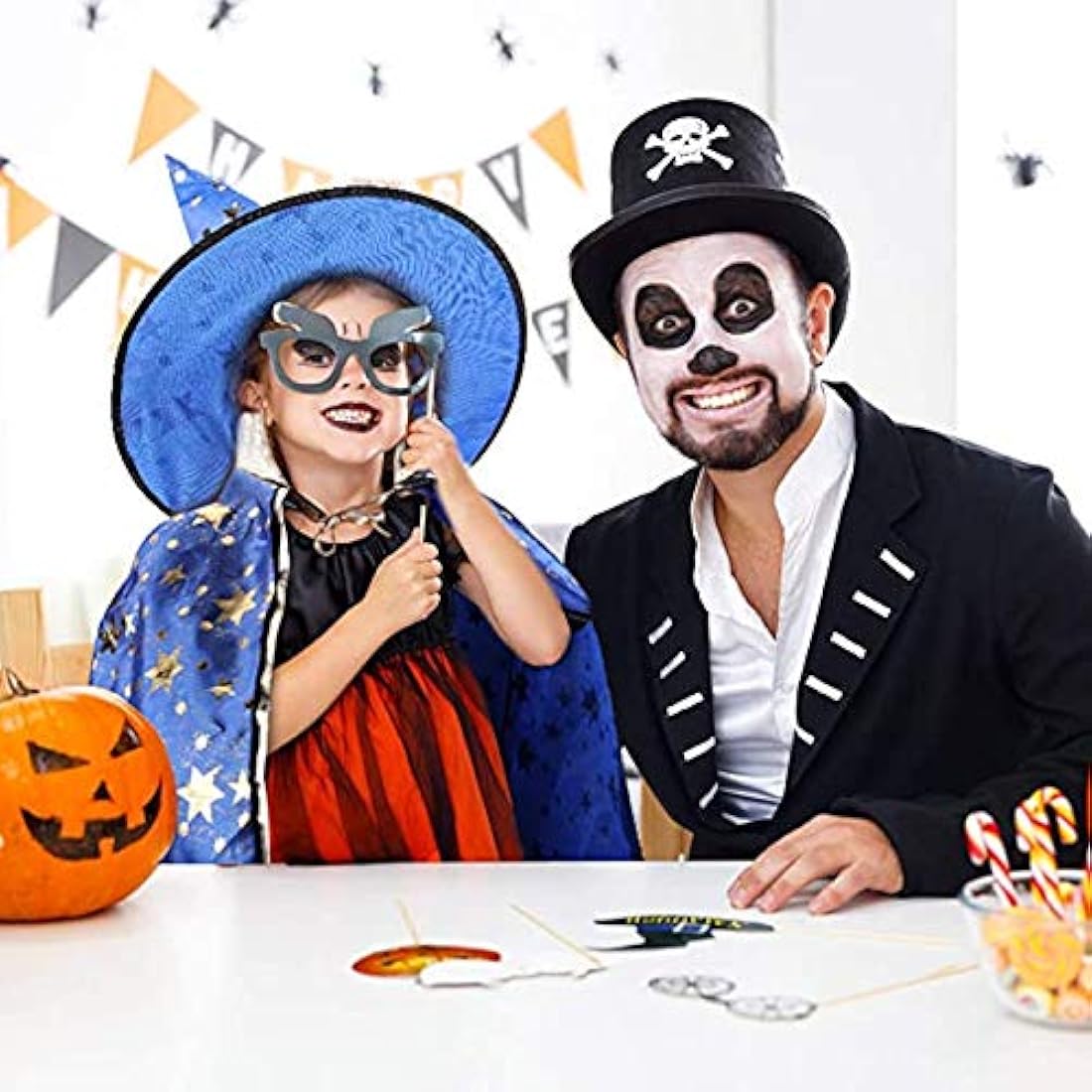 Disfraces Capa de bruja de mago con sombrero y bolsa