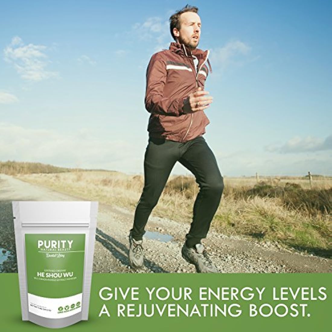 Certificado orgánico He Shou Wu - Bolsa grande de 5oz de 30