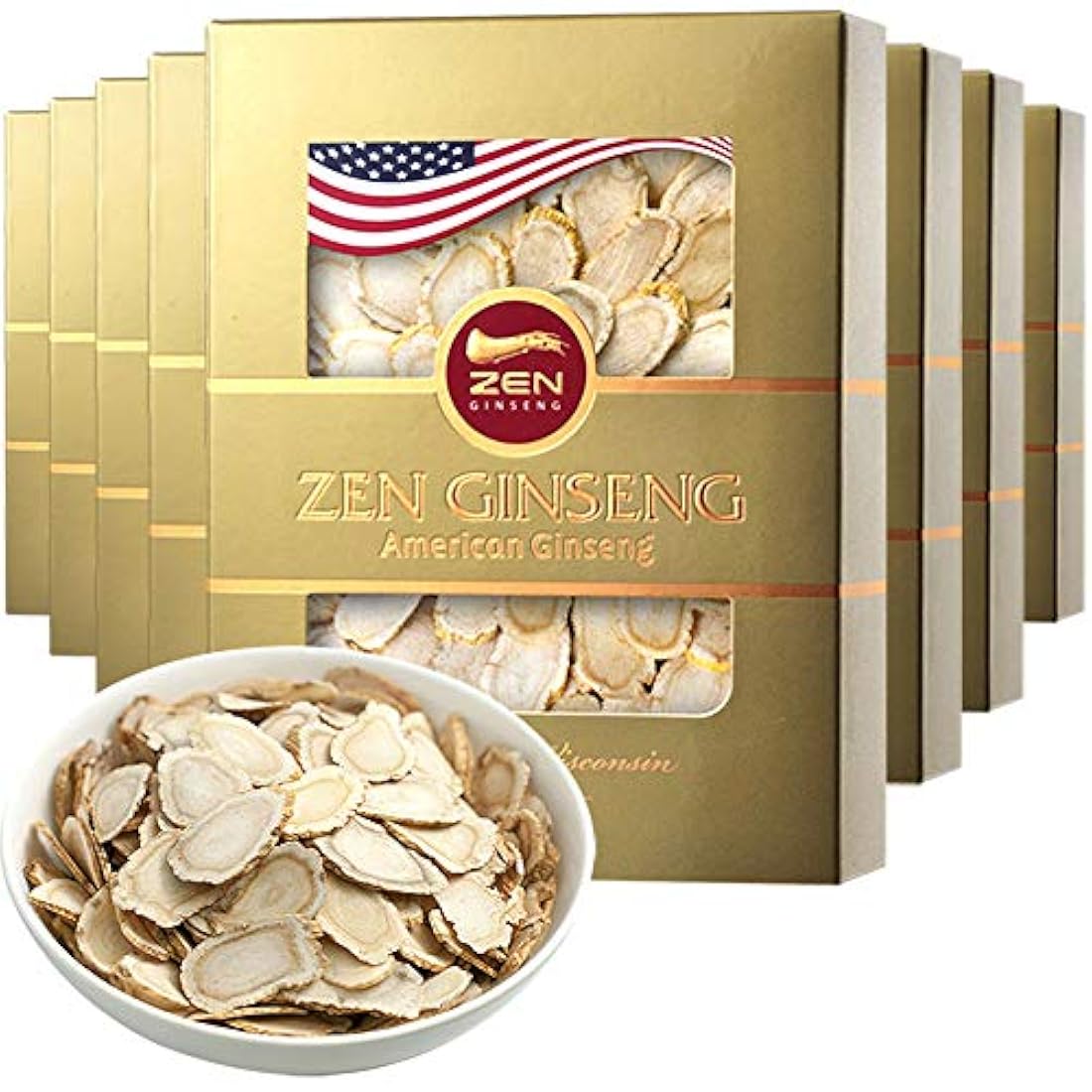 8 cajas de American Wisconsin Ginseng Slice 4oz