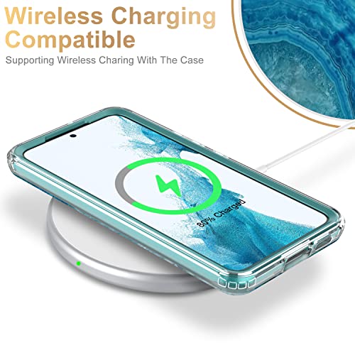 ESDOT Funda para Samsung Galaxy S22 Plus, grado militar, prueba de caída de 21 pies, resistente con diseños de moda para mujeres y niñas, funda protectora para Galaxy S22+ Plus 6.6 pulgadas, color gema ágata