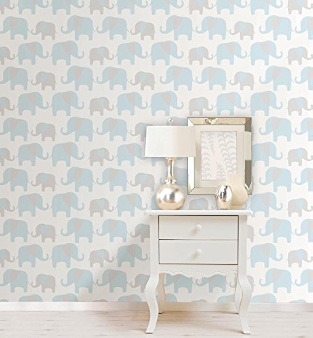 Brewster elefante azul Parade despegar y pegar papel pintado