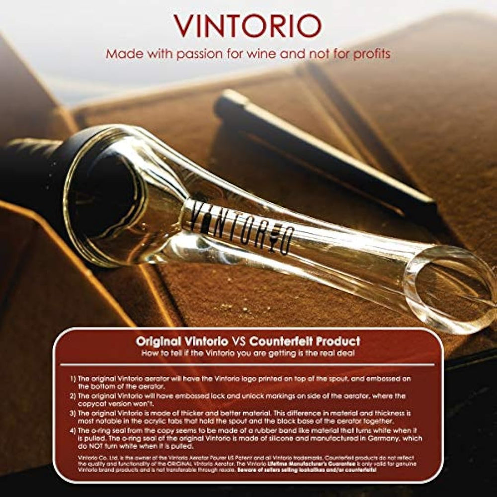 Aireador de vino Vintorio vertedor, color Negro